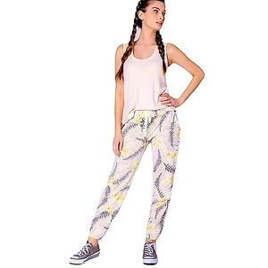 PJ Salvage Paradise Dreams Butter Tropical Jogger Pants. Size L NEW